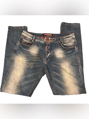 DSquared2 Men's Blue Distressed Slim Fit Denim Jeans Size 34 Plaid Pocket Lining
